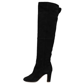 Stivali cuissardes in camoscio nero CHANEL EU 38 usati