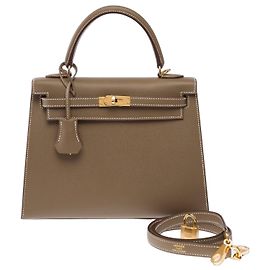 Hermès Borsa HERMES Kelly 25 in Pelle Étoupe - 103939