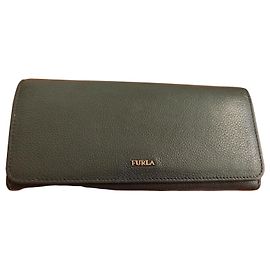 Furla Black Grained Leather Wallet