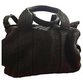 Borsa a mano Alexander Wang in pelle nera martellata