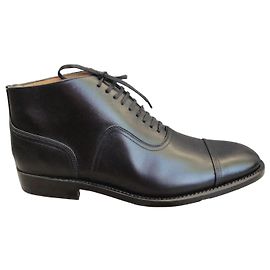 Autre Marque Unic schwarze Leder-Stiefeletten