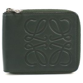 Loewe Bi-Fold Wallet in Green Calfskin