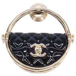 Chanel Brosche in Schwarzgold