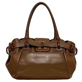 Saco Tote Salvatore Ferragamo em couro castanho