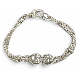 Autre Marque Bracciale Tiffany Vintage 925 Double Heart Rope