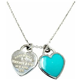 Autre Marque Collar con colgante Tiffany & Co. Return to Mini Double Heart Tag con diamantes