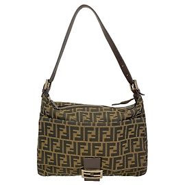 Fendi Zucca Schultertasche aus Nylon-Canvas