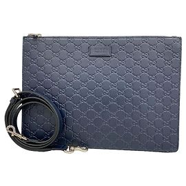 Borsa a tracolla Gucci in pelle blu navy
