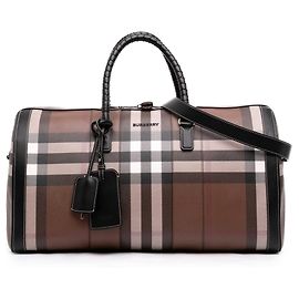 Burberry Travel Bag aus beschichtetem Canvas Giant Check in Braun