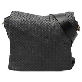 Bottega Veneta Gray Nappa Intrecciato Messenger Bag