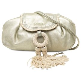 LOEWE Gold Mini Metallic Nappa Crossbody mit Quaste