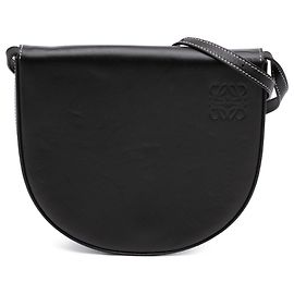 LOEWE Borsa a tracolla Heel piccola in pelle di vitello liscia nera