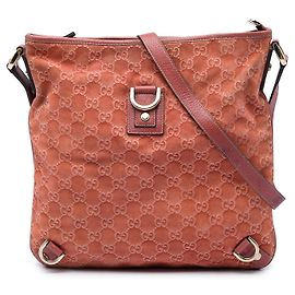 Gucci Pink GG Suede Abbey D Ring Crossbody