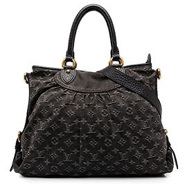 Louis Vuitton Black Monogram Denim Neo Cabby GM