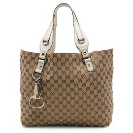 Bolso Tote Gucci Beige GG Canvas Icon Bit