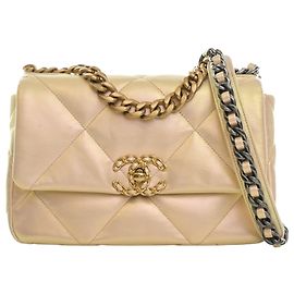 Chanel Beige Medium Iridescent Lambskin 19 Flap