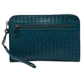 Clutch Bottega Veneta Blue Nappa Intrecciato