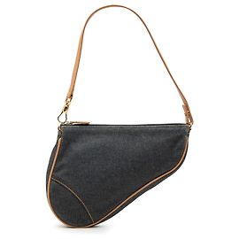 Autre Marque Bolsa Saddle Pochette Mini em denim azul Dior