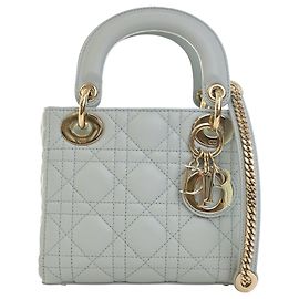 Autre Marque Dior Blue Mini Lambskin Cannage Lady Dior