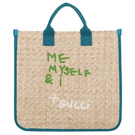 Gucci Beige Childrens Straw Me Myself and I Tote
