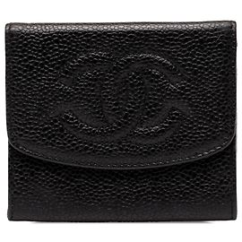 Portamonete Chanel Black CC Caviar Coin Pouch