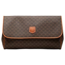 Céline Clutch Celine Brown Macadam Coated Canvas
