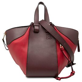 LOEWE Hammock Tasche Klein Bicolor aus Kalbsleder Rot