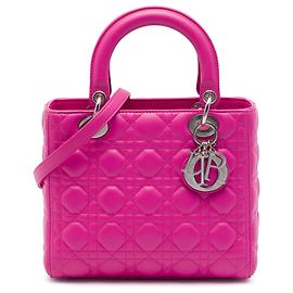 Autre Marque Dior Pink Medium Lambskin Cannage Lady Dior