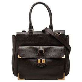 Borsa Satchel Fendi Classico No 3 in pelle martellata marrone