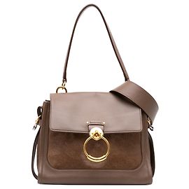Borsa Tess Day Chloé piccola in vitello e camoscio marrone
