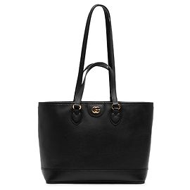Gucci Ophidia Tote klein aus schwarzem Kalbsleder