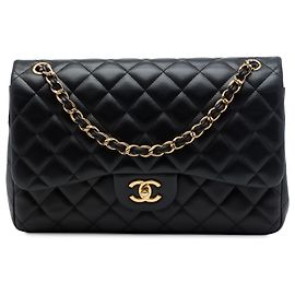 Chanel Black Jumbo Classic Lambskin Double Flap
