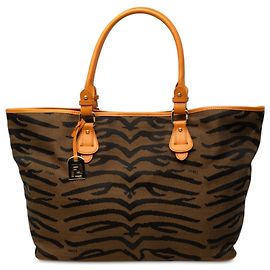 Fendi Shopper aus Canvas mit braunem Zebra-Print
