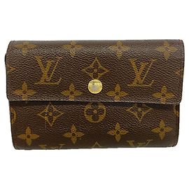Cartera Louis Vuitton marrón tri-fold