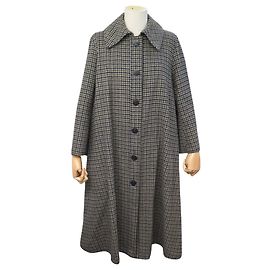 Céline VINTAGE NOVO CASACO LONGO CELINE EM LÃ AXADRADO 36 OVERSIZE AO 40 COAT