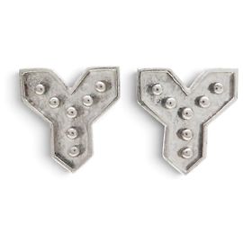 VINTAGE YVES SAINT LAURENT GROSSE LOGO-STECKER OHRRINGE AUS ARGENT-METALL