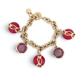 BRASLET VINTAGE YVES SAINT LAURENT DIJES CHARMS GOOSSENS 18.5 CM METAL DORADO