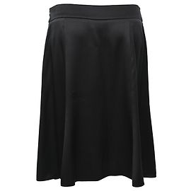 Giorgio Armani Falda midi línea A Armani en seda negra