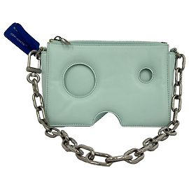 Off White Bolsa de ombro Off-White Burrow-20 em couro Mint