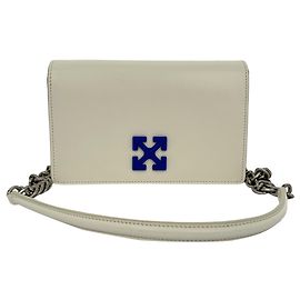 Off White Bolsa de ombro Off-White Jitney 0.5 em couro de bezerro branco