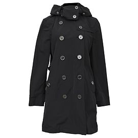 Burberry Brit Double Breasted Trenchcoat aus schwarzem Polyester
