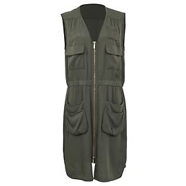 Vestido Adara Utility Diane von Furstenberg en seda verde oliva