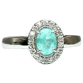 Autre Marque 18k Weißgoldring mit Paraiba-Turmalin und Diamanten, AIG zertifiziert