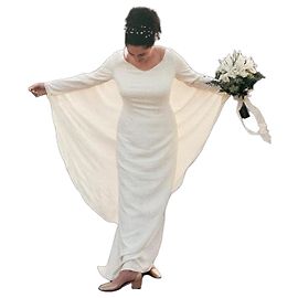 Sybilla Custom Haute Couture Seidencrepe Brautkleid mit Cape