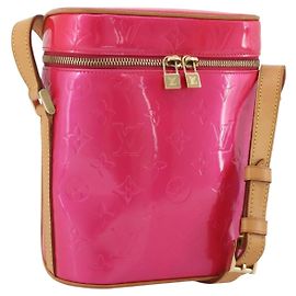 LOUIS VUITTON Monogram Vernis Sullivan Vertical Fuchsia Pink M91259 Auth 203839V