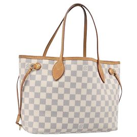 Borsa Tote LOUIS VUITTON Damier Azur Neverfull PM N41362 LV Auth 204046A
