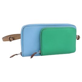 Hermès HERMES Nouveau To Go Ship Shoulder Wallet Leather Lavande Auth ka6284SM