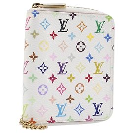 LOUIS VUITTON Monogram Multicolor Agenda Mini Zipper White R21046 Auth 167616V