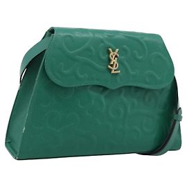 Autre Marque Borsa a tracolla SAINT LAURENT Pelle Verde Tono Oro Auth 202964