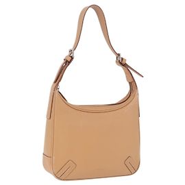 Sac à bandoulière BURBERRY en cuir beige argent Auth ka6209